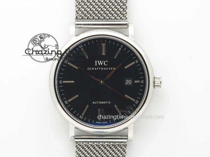 MIROTIME 0506 Portofino SCHAFFHAUSEN SS MKF 1:1 Best Edition Black Dial On Mesh Bracelet A Sporty 7342